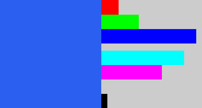 Hex color #2b5fef - azul