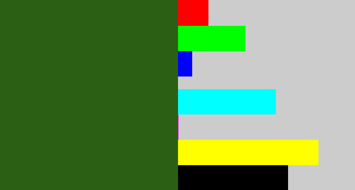 Hex color #2b6014 - navy green