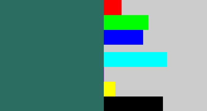 Hex color #2b6d61 - dark green blue