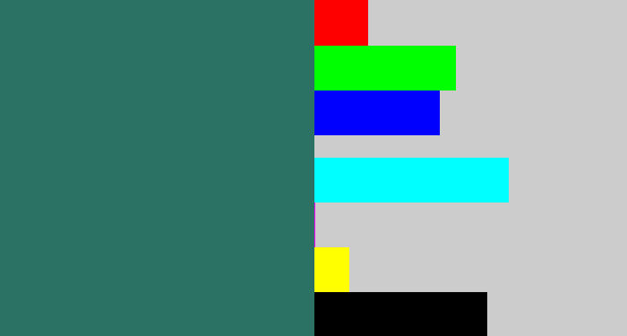 Hex color #2b7265 - dark green blue