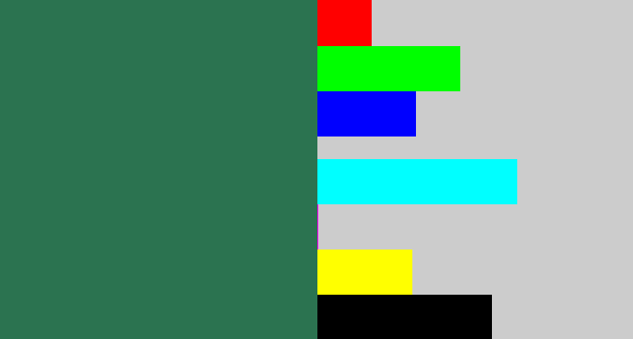 Hex color #2b7350 - dark green blue