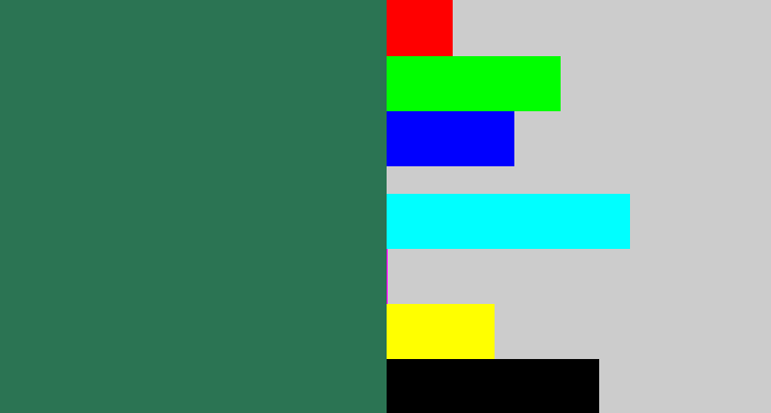 Hex color #2b7453 - dark green blue