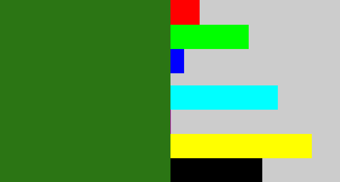 Hex color #2b7514 - tree green