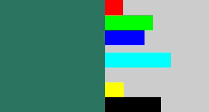 Hex color #2b7560 - dark green blue