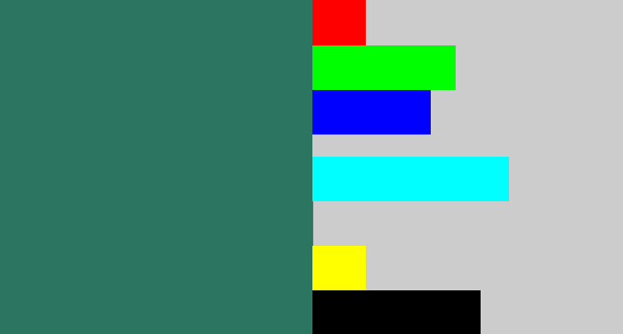 Hex color #2b7561 - dark green blue