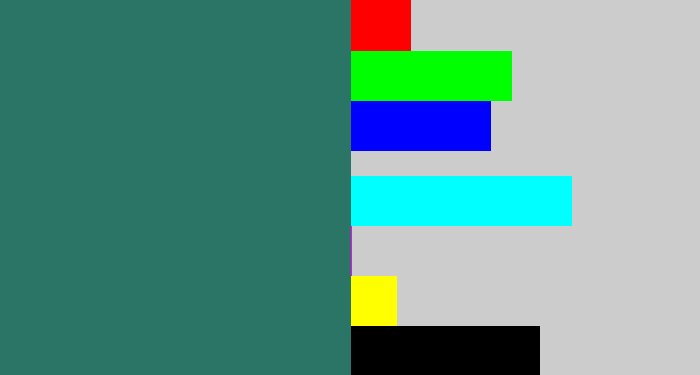 Hex color #2b7566 - dark green blue