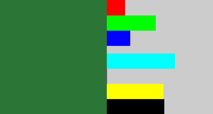 Hex color #2b7637 - darkish green