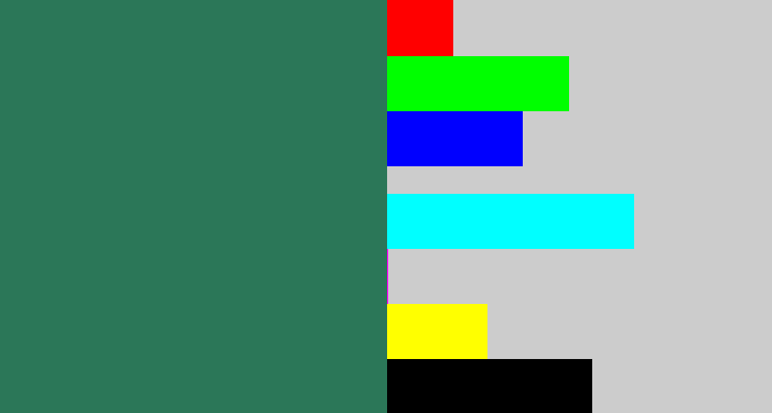 Hex color #2b7758 - dark green blue