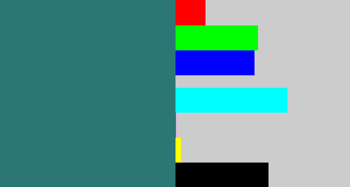 Hex color #2b7774 - blue green