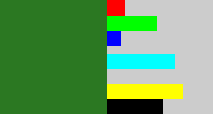 Hex color #2b7822 - tree green