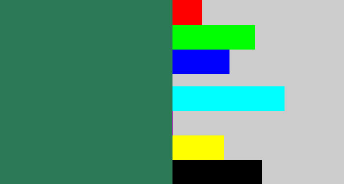 Hex color #2b7a55 - dark green blue