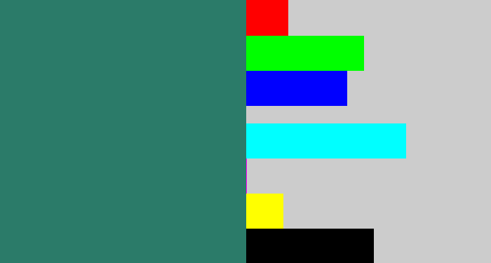Hex color #2b7b69 - blue green