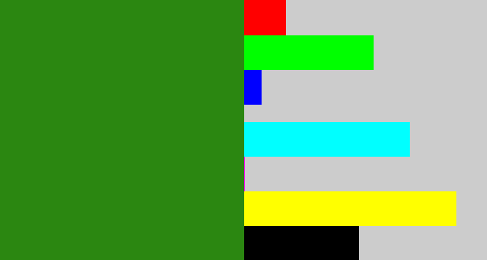 Hex color #2b8711 - tree green