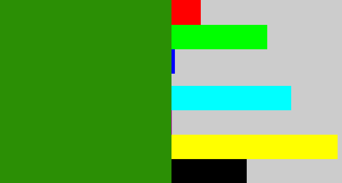 Hex color #2b8f05 - dark grass green