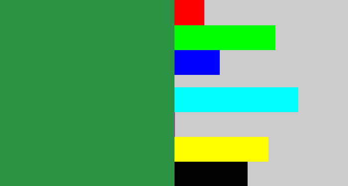 Hex color #2b9343 - darkish green