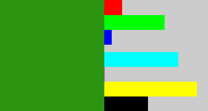 Hex color #2b9511 - grass green