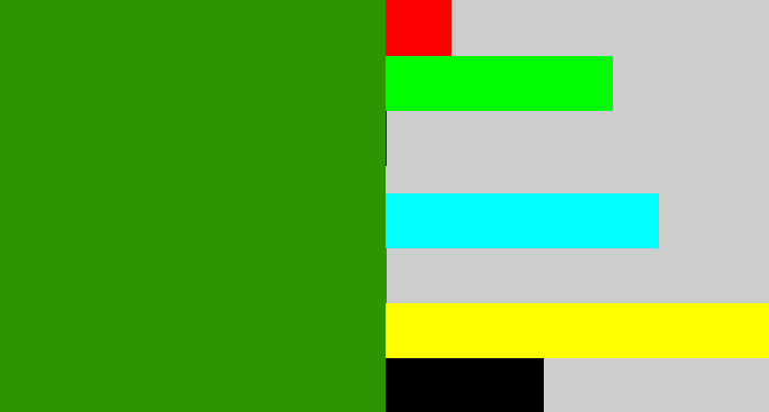 Hex color #2b9600 - grassy green