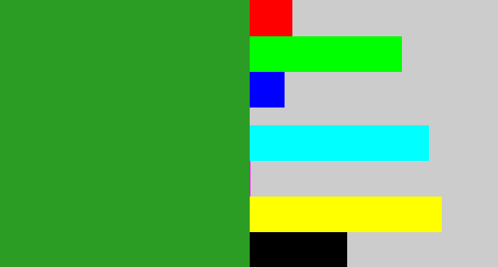 Hex color #2b9c24 - green