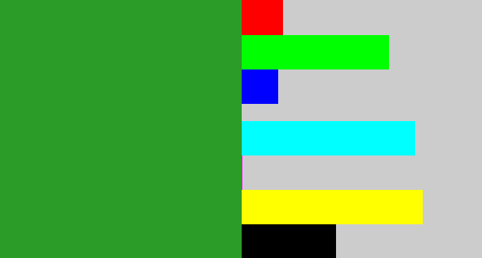 Hex color #2b9c27 - green