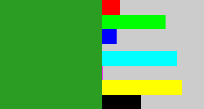 Hex color #2b9d23 - green