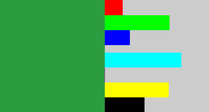 Hex color #2b9d3e - medium green