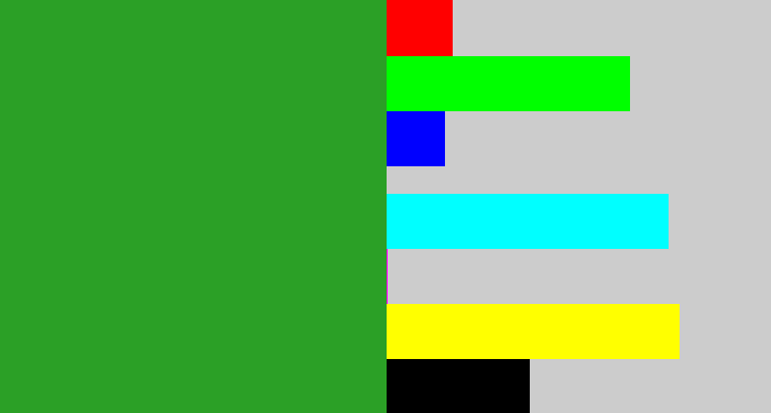 Hex color #2ba026 - green