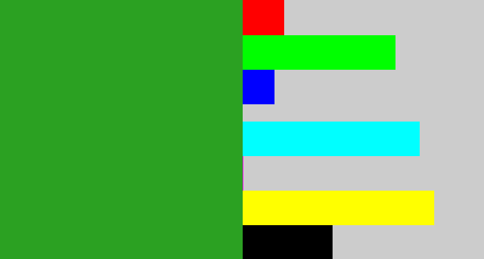 Hex color #2ba122 - green