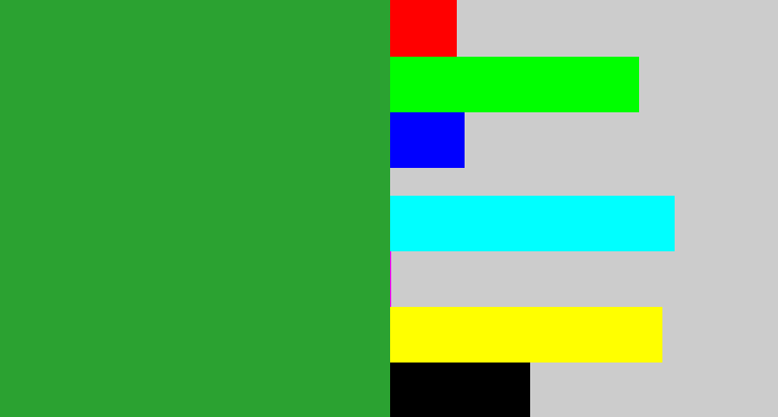 Hex color #2ba231 - medium green