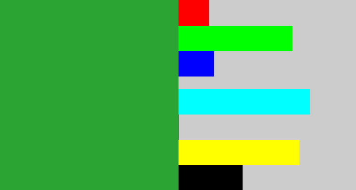 Hex color #2ba434 - medium green