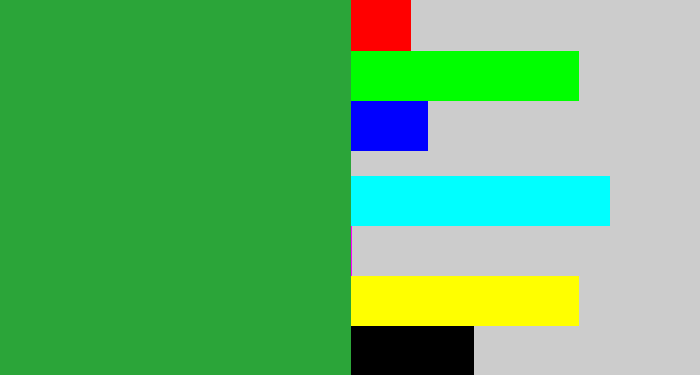 Hex color #2ba539 - medium green