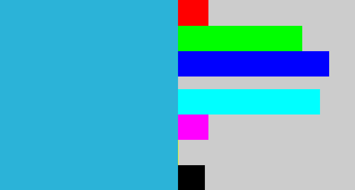 Hex color #2bb3d8 - turquoise blue