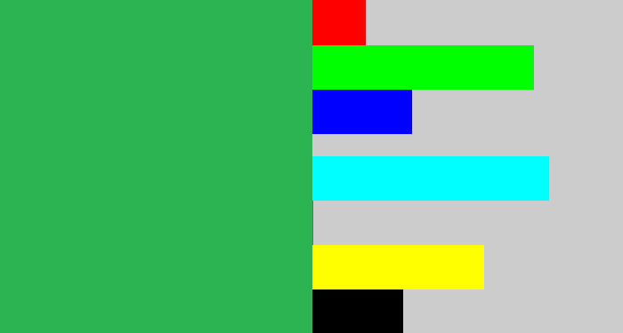 Hex color #2bb451 - medium green