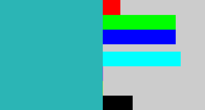 Hex color #2bb5b5 - tealish