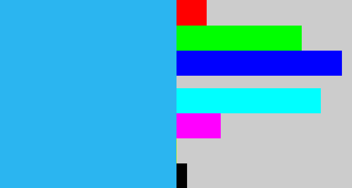 Hex color #2bb5f0 - azure