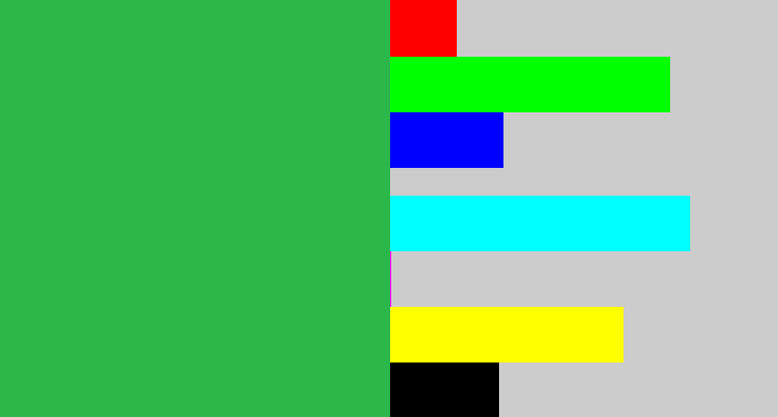 Hex color #2bb749 - medium green