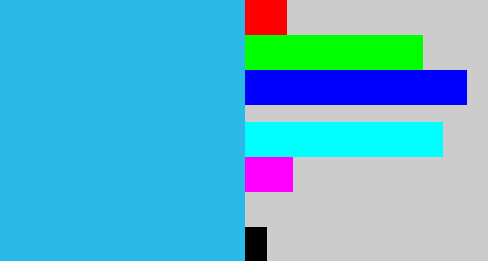 Hex color #2bb9e8 - azure