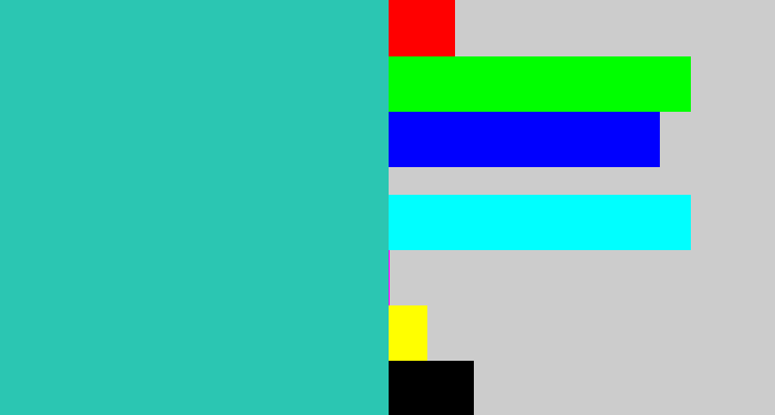 Hex color #2bc6b2 - tealish