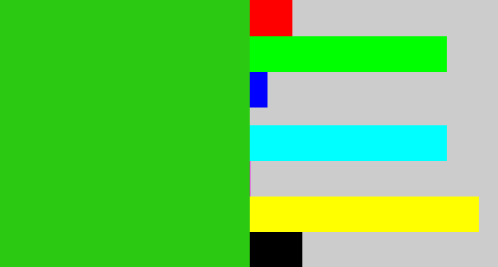 Hex color #2bc911 - green