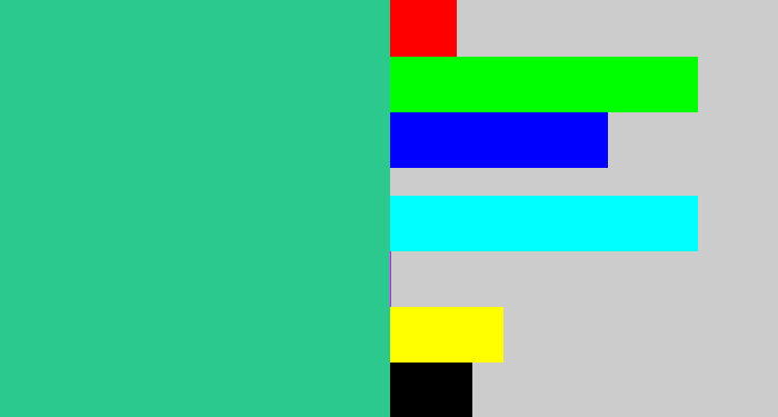 Hex color #2bc98e - greenblue