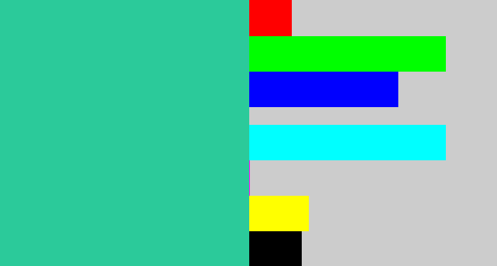 Hex color #2bca9a - greenblue