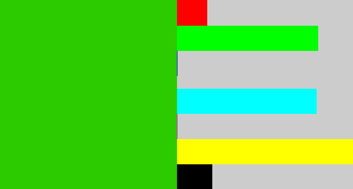 Hex color #2bcb00 - vibrant green