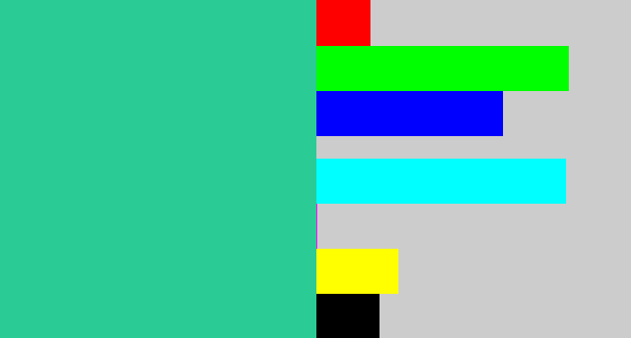 Hex color #2bcb96 - greenblue