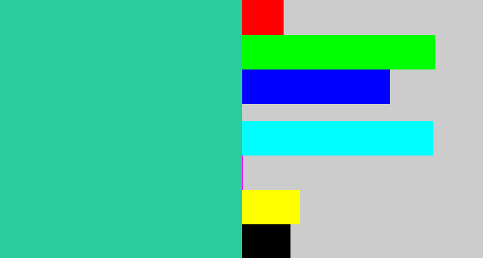 Hex color #2bcc9b - greenblue