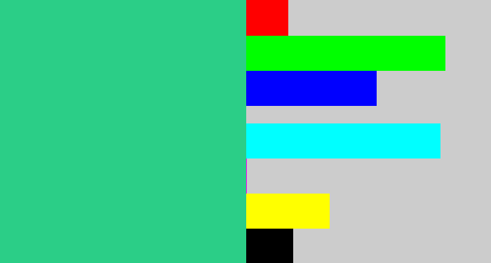 Hex color #2bce87 - greenblue