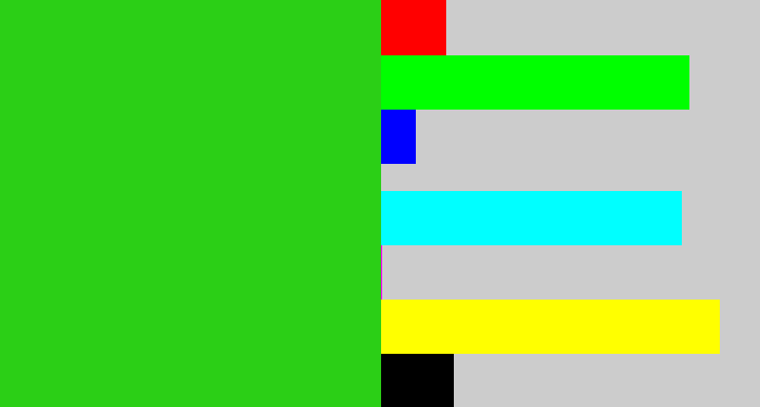 Hex color #2bcf16 - vivid green