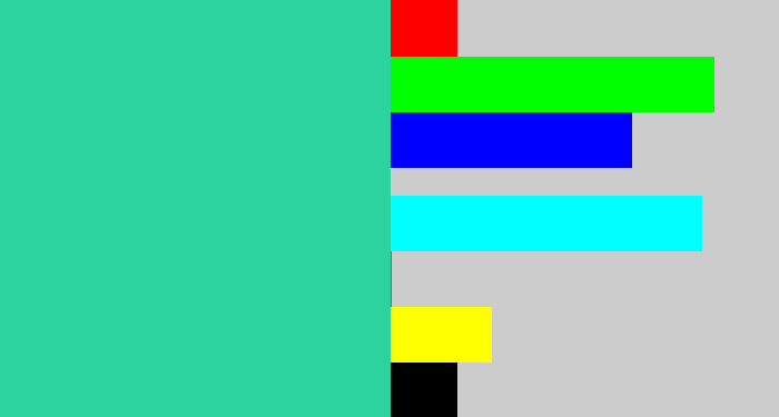 Hex color #2bd39d - greenblue