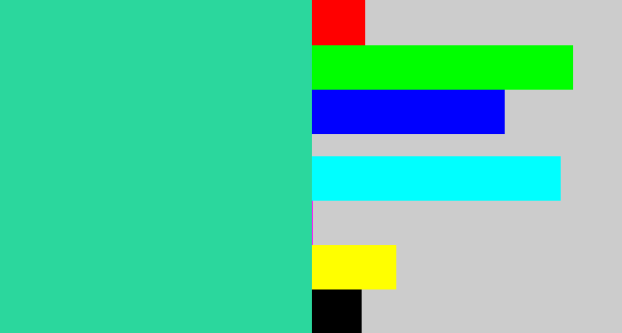 Hex color #2bd79d - greenblue