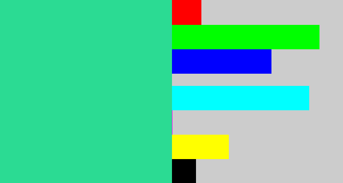 Hex color #2bdb93 - greenblue