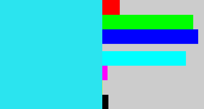 Hex color #2be4ef - bright light blue