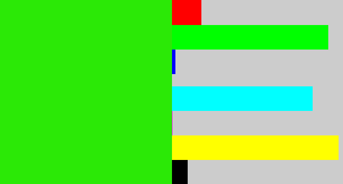 Hex color #2be906 - vivid green